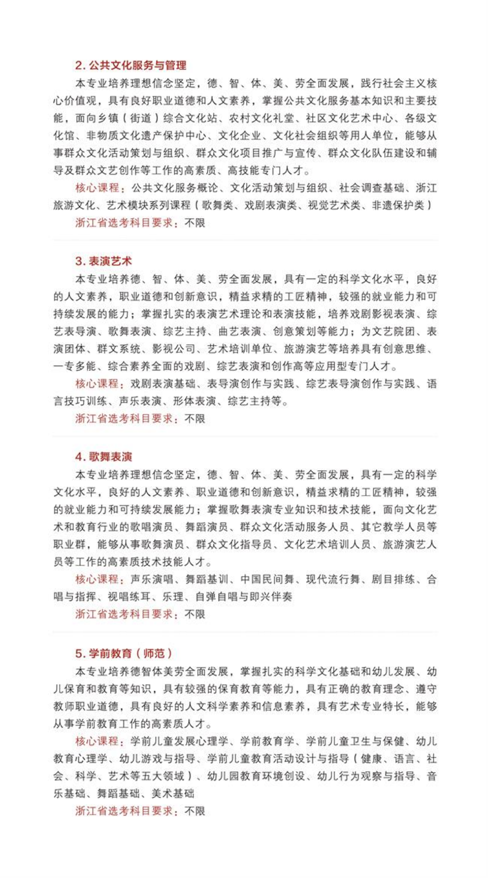 浙江藝術職業(yè)學院2023年高職招生簡章