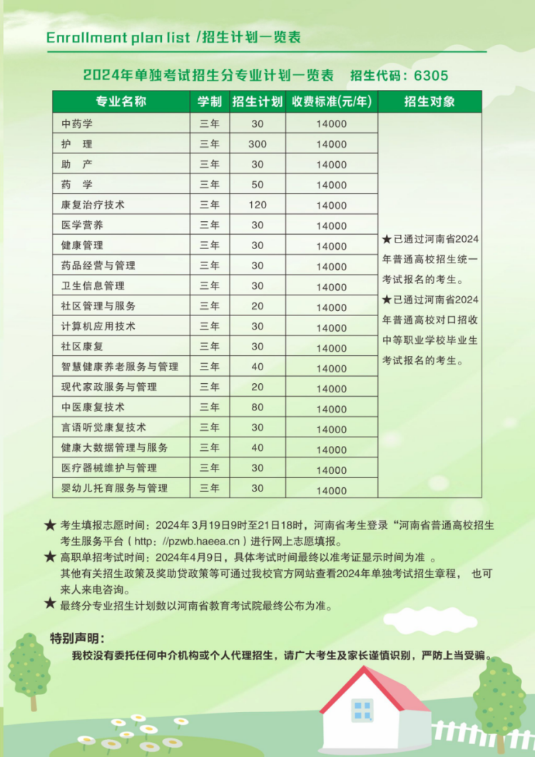 鄭州澍青醫(yī)學(xué)高等專(zhuān)科學(xué)校－2024年單獨(dú)考試招生簡(jiǎn)章