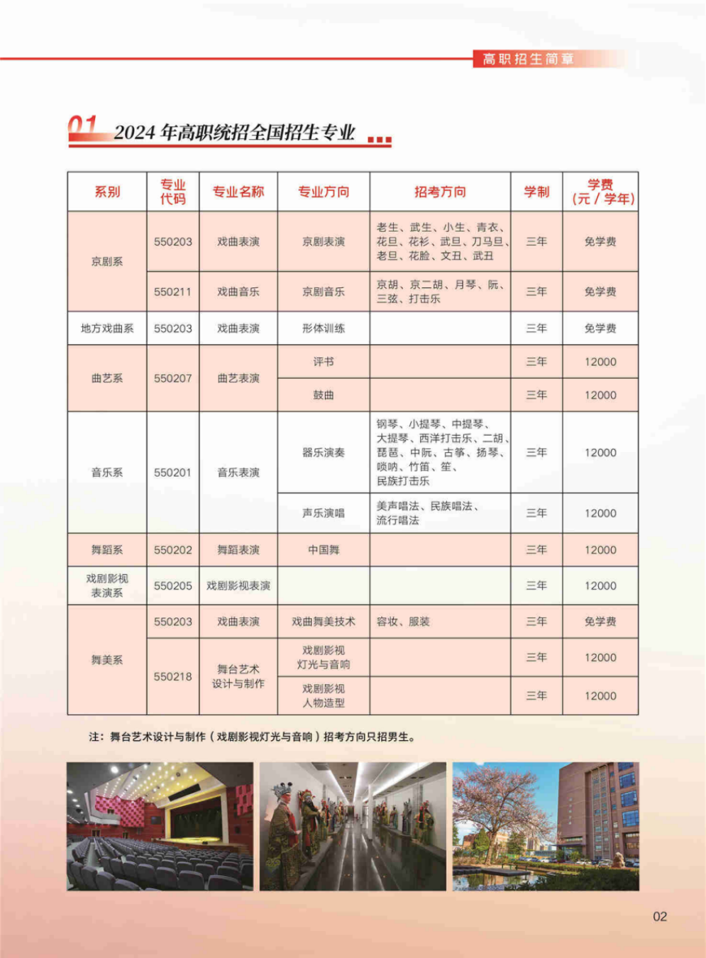 北京戲曲藝術(shù)職業(yè)學(xué)院2024年高職統(tǒng)招招生簡章